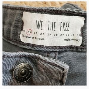 Free People embroidered jeans sz 24 R blk/charcoal